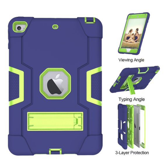 For Apple iPad Mini 4/5 7.9 inch (2015/2019) Heavy Duty Rugged Case Cover, 3 Layer Protection Shockproof Case