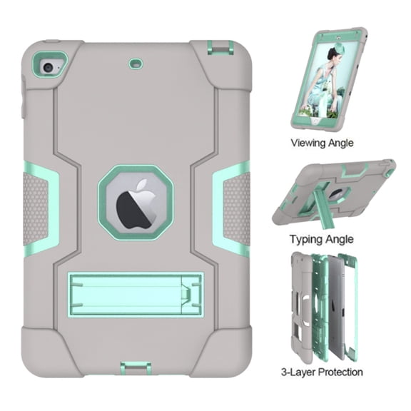 For Apple iPad Mini 4/5 7.9 inch (2015/2019) Heavy Duty Rugged Case Cover, 3 Layer Protection Shockproof Case