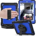 thumbnail image 1 of For Apple iPad Mini 4th / Mini 5th Generation Shockproof Protective 360 Rotating Stand W. Strap Case Cover - Black/Black, 1 of 5