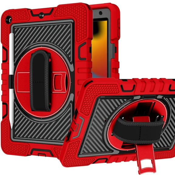 For Apple iPad Pro 13inch 2024 3in1 Multi-Functional Tablet Case for Hand, Shoulder, Pencil & Stand - Red