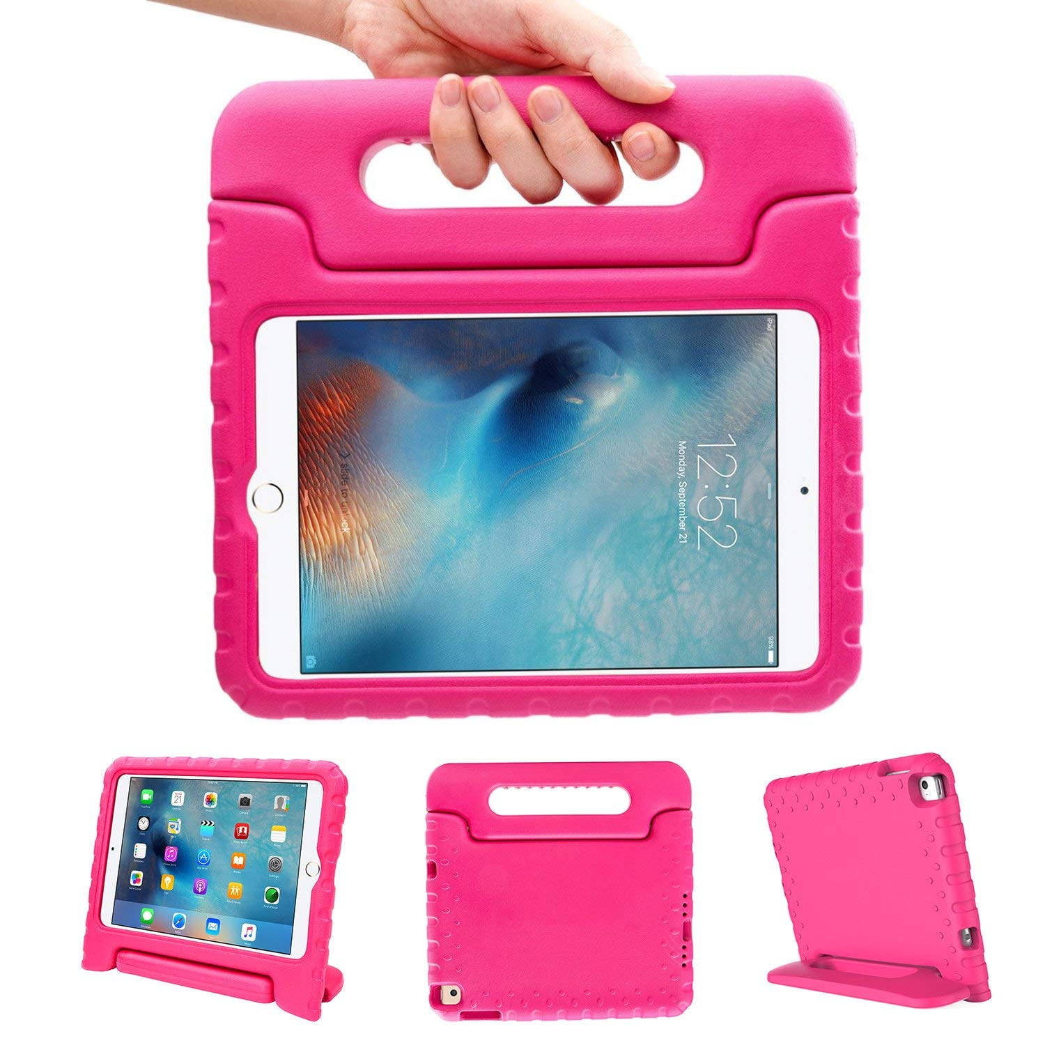 For Apple iPad mini 4 Tablet Kids Case, Dteck Shockproof Handle Stand Cover  