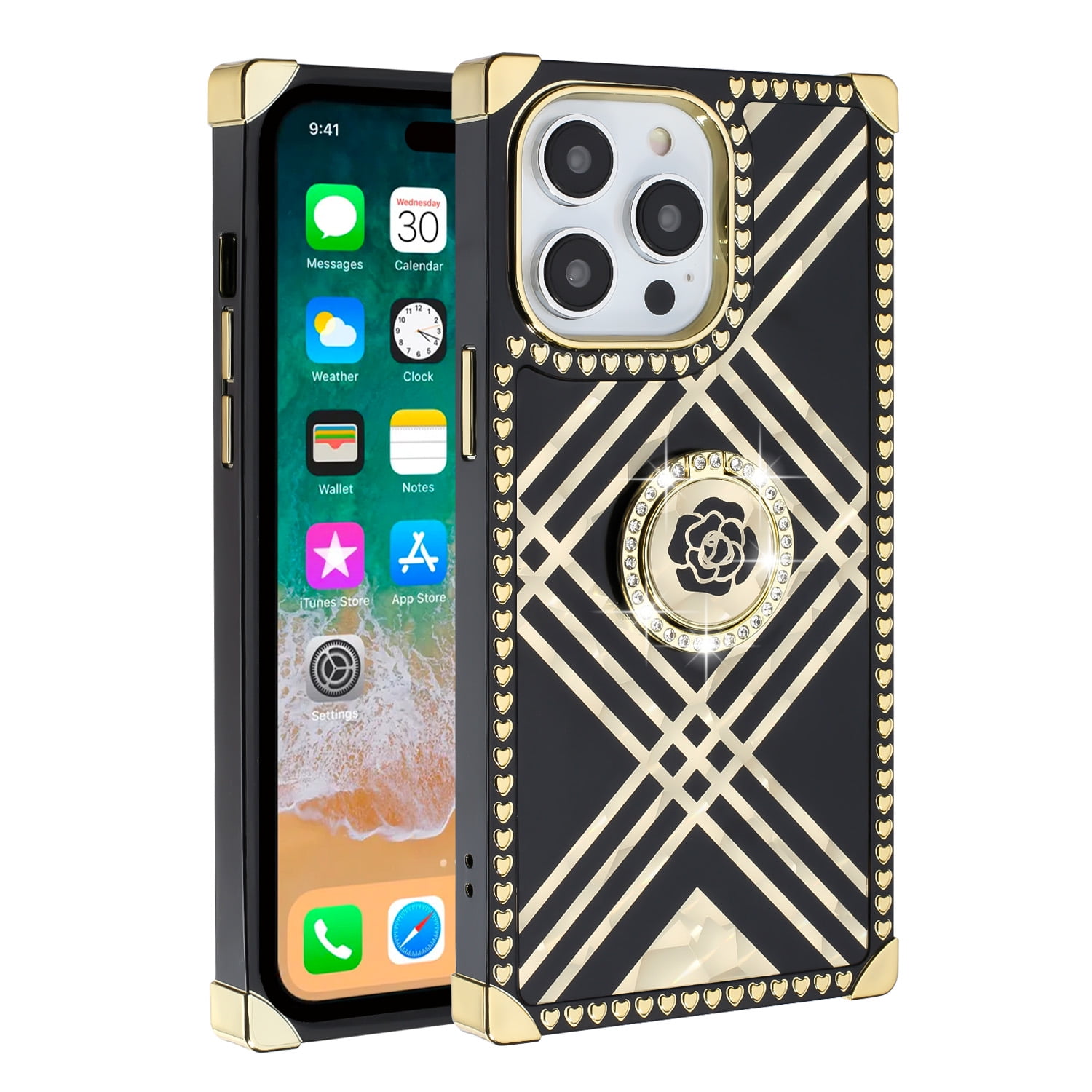 Luxury Gold Bumper Square Soft TPU Case Cover For iPhone 12 11 XR