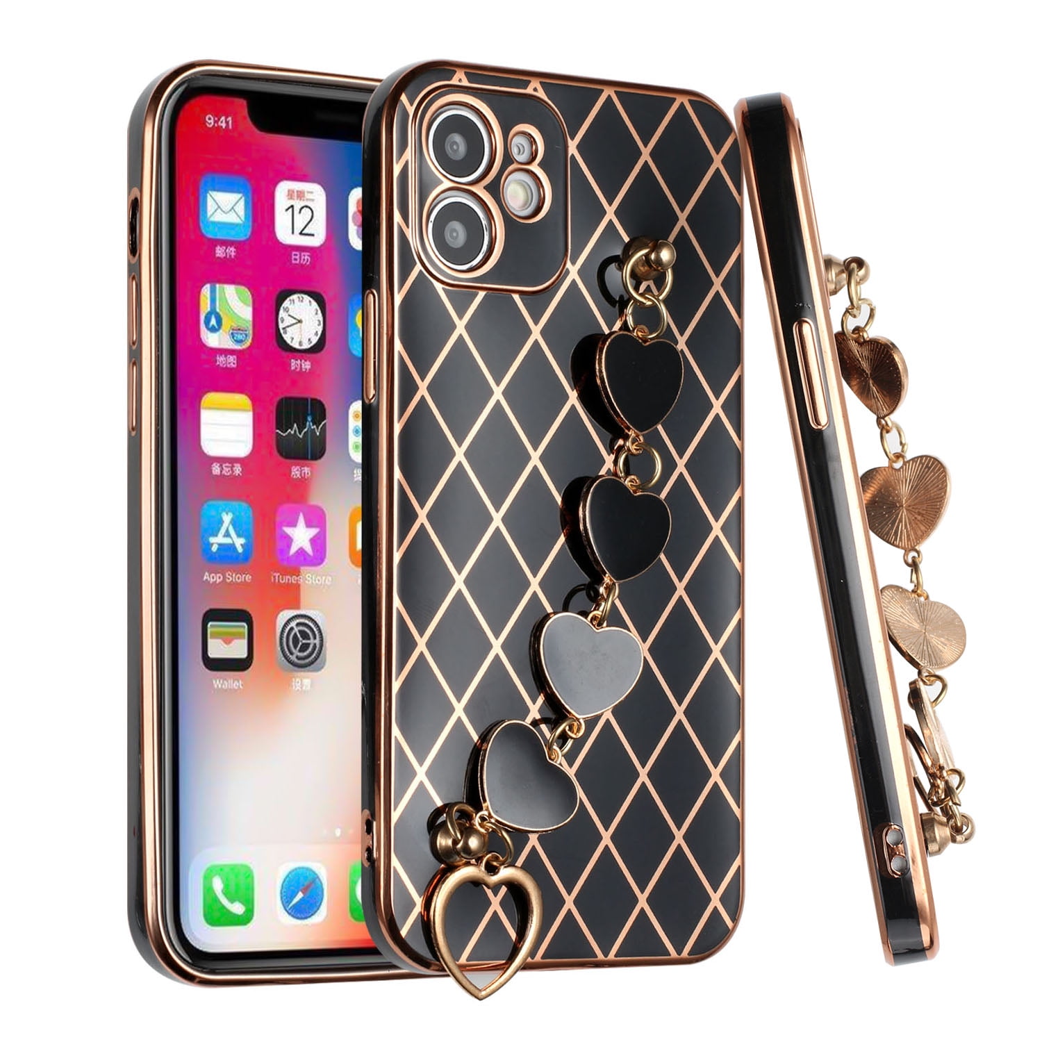Wholesale iPhone Xs Max Clear Armor Bumper Kickstand Case (Rose Gold)