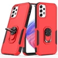 thumbnail image 1 of For Apple iPhone 11 (6.1") Hybrid Rugged Hard Drop-Proof 3 Layer Protection Military Grade Armor with Metal Ring Stand Case Cover fit iPhone 11 - Red, 1 of 8