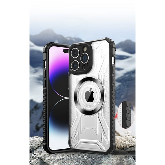 For Apple iPhone 11 (6.1") MagSafe Compatible Pattern Transparent Rugged Hybrid Magnetic TPU Shockproof Armor Cover ,Xpm Phone Case [ Black ]
