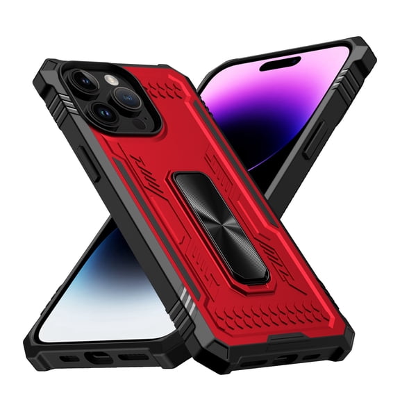 For Apple iPhone 11 (6.1") Shockproof with Kickstand Feature Hybrid Dual Layer Armor Defender Hybrid Heavy Duty Cover ,Xpm Phone Case [ Red ]