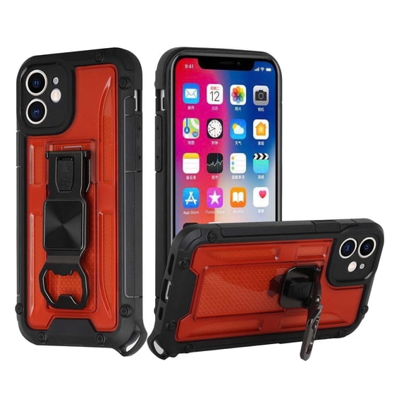 For Apple iPhone 11 Bottle Opener Magnetic Stand Rugged Phone Case Cover