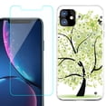 thumbnail image 1 of For Apple iPhone 11 Case , Slim-Fit TPU Protective Phone Case with Tempered Glass Screen Protector, by OneToughShield ® - Green Tree, 1 of 3