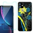 thumbnail image 1 of For Apple iPhone 11 Case , Slim-Fit TPU Protective Phone Case with Tempered Glass Screen Protector, by OneToughShield ® - Wild Flowers, 1 of 3