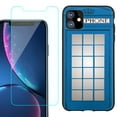 thumbnail image 1 of For Apple iPhone 11 Phone Case , Slim-Fit TPU Protective Case (Black), with Tempered Glass Screen Protector, by OneToughShield ® - Phone Booth Blue, 1 of 3