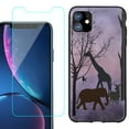 thumbnail image 1 of For Apple iPhone 11 Phone Case , Slim-Fit TPU Protective Case (Black), with Tempered Glass Screen Protector, by OneToughShield ® - Twilight Safari, 1 of 3