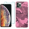 thumbnail image 1 of For Apple iPhone 11 Pro Case , Slim-Fit TPU Protective Phone Case with Tempered Glass Screen Protector, by OneToughShield ® - Camo Pink, 1 of 3