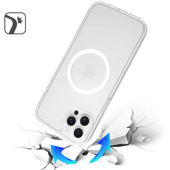 For Apple iPhone 11 Pro Max Case, MagSafe Compatible Case Hybrid Soft TPU Bumper Hard Translucent Matte Back Slim Shockproof Phone Cover (Clear)