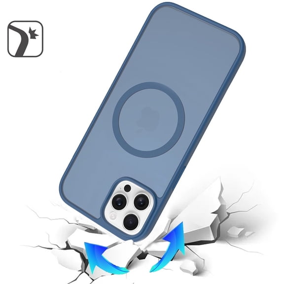 For Apple iPhone 11 Pro Max Case, MagSafe Compatible Case Hybrid Soft TPU Bumper Hard Translucent Matte Back Slim Shockproof Phone Cover (Navy Blue)