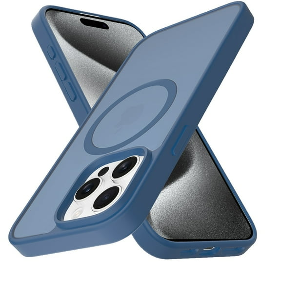 For Apple iPhone 11 Pro Max Case, MagSafe Compatible Case Hybrid Soft TPU Bumper Hard Translucent Matte Back Slim Shockproof Phone Cover (Navy Blue)