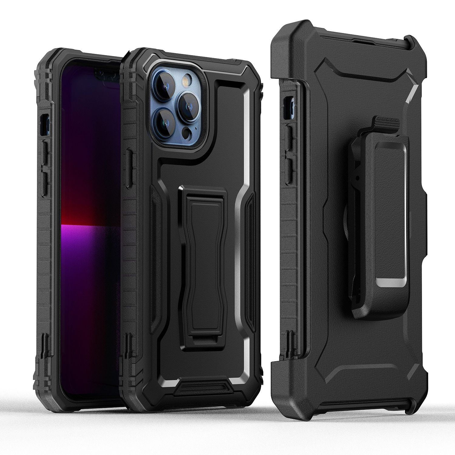 For Apple iPhone 11 Pro Max Combo 3in1 & Holster Stand, Swivel Belt ...