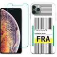 thumbnail image 1 of For Apple iPhone 11 Pro Max Phone Case , Slim-Fit TPU Case with Tempered Glass Screen Protector, by OneToughShield ® - Airport Tag / Frankfurt, 1 of 3