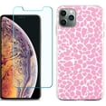 thumbnail image 1 of For Apple iPhone 11 Pro Max Phone Case , Slim-Fit TPU Case with Tempered Glass Screen Protector, by OneToughShield ® - Giraffe/Pink, 1 of 3