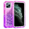 thumbnail image 1 of For Apple iPhone 11 Pro Tough Defender Sparkling Liquid Glitter Heart Case Cover Pink/Purple, 1 of 4