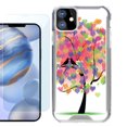 thumbnail image 1 of For Apple iPhone 12 Case, iPhone 12 Pro Case, Hybrid Bumper Phone case, with Tempered Glass Screen Protector, by OneToughShield ® - Color Hearts Tree, 1 of 3