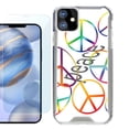 thumbnail image 1 of For Apple iPhone 12 Case, iPhone 12 Pro Case, Hybrid Bumper Phone case, with Tempered Glass Screen Protector, by OneToughShield ® - Colorful Peace, 1 of 3