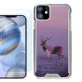 thumbnail image 1 of For Apple iPhone 12 Case, iPhone 12 Pro Case, Hybrid Bumper Phone case, with Tempered Glass Screen Protector, by OneToughShield ® - Deer/Polygon, 1 of 3