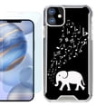 thumbnail image 1 of For Apple iPhone 12 Case, iPhone 12 Pro Case, Hybrid Bumper Phone case, with Tempered Glass Screen Protector, by OneToughShield ® - Elephant Music, 1 of 3