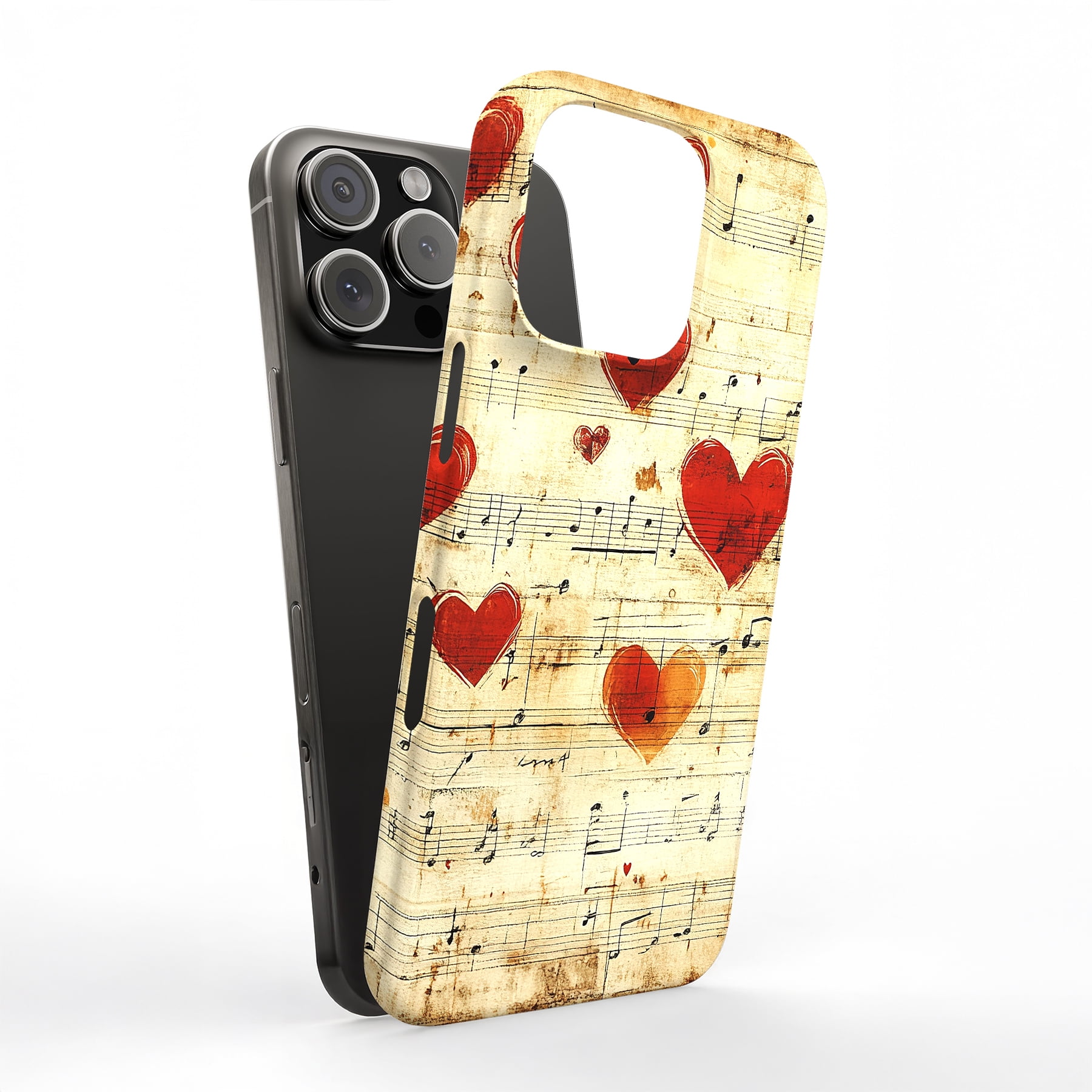 For Apple iPhone 12 Mini, Hard Shell Case, Valentine Music Print ...