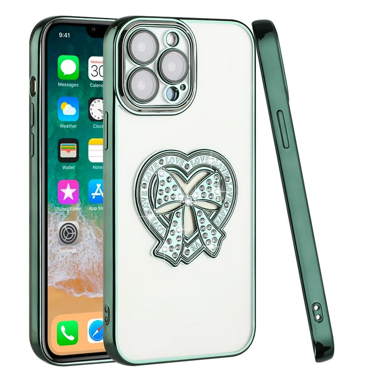 For Apple iPhone 12 Pro Max Fashion 3D BowKnot Heart Bling - Main Image