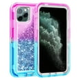 thumbnail image 1 of For Apple iPhone 12 Pro Max 6.7 inch Tough Defender Sparkling Liquid Glitter Heart Case Cover Pink/Blue, 1 of 4