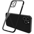 thumbnail image 1 of For Apple iPhone 12 Pro / Phone 12 6.1 inch Metallic Chrome Hybrid Shockproof Protective Case Cover Black, 1 of 5