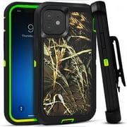 Kuteck Shockproof Back Cover Case with Clip for Apple iPhone 12 Pro & iPhone 12, Camouflage