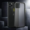 thumbnail image 1 of For Apple iPhone 12 Pro / iPhone 12 6.1 inch Slim Transparent Matte Colored Frame Shockproof Hybrid Case Cover Black, 1 of 7