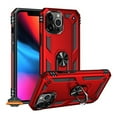 thumbnail image 1 of For Apple iPhone 13 (6.1") Shockproof Hybrid Dual Layer PC + TPU with Ring Stand Metal Kickstand Heavy Duty Armor Shell Phone Case Cover by Xpression [Red], 1 of 10