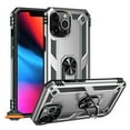 thumbnail image 1 of For Apple iPhone 13 (6.1") Shockproof Hybrid Dual Layer PC + TPU with Ring Stand Metal Kickstand Heavy Duty Armor Shell Phone Case Cover by Xpression [Silver], 1 of 8
