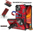 thumbnail image 1 of For Apple iPhone 13 Mini (5.4") Built in Magnetic Kickstand, Military Hybrid Bumper Heavy Duty Dual Layers Rugged Protective Phone Case Cover by Xpression [Red], 1 of 7