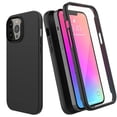 thumbnail image 1 of For Apple iPhone 13 Pro/ iPhone 13 Case with Built-in Screen Protector,Rugged PC Front Cover + Soft TPU Non-Slip Cover, Shockproof Full-Body Protective Case Cover - Black, 1 of 5