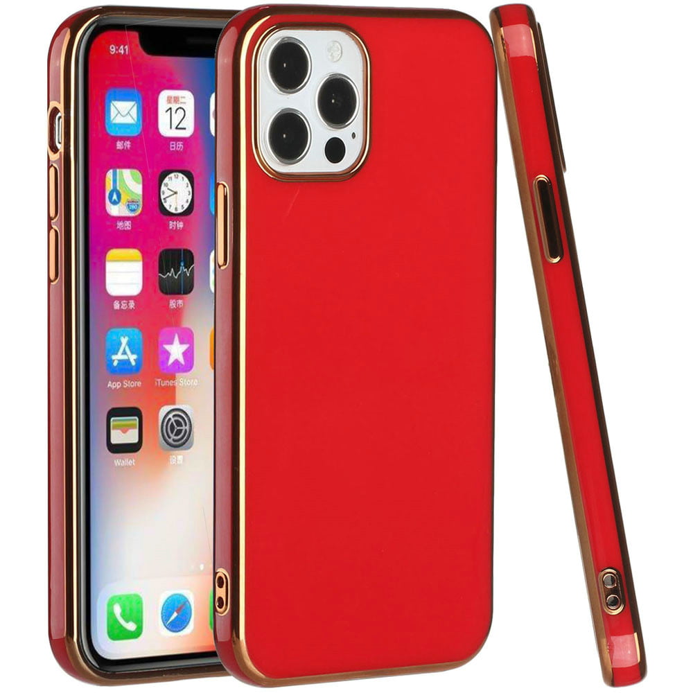 For Apple iPhone 13 Pro Max (6.7) Hybrid Cases Compatible with MagSafe  Clear Transparent and Colorful Buttons Frame Cover ,Xpm Phone Case [ Red ]  