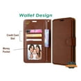 thumbnail image 1 of For Apple iPhone 13 Pro Max (6.7") Leather Wallet Case with Credit Card Holder Storage Lanyard Kickstand & Magnetic Flip Phone Case Cover by Xpression [Brown], 1 of 9