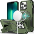 thumbnail image 1 of For Apple iPhone 13 Pro Max Case with Invisible Kickstand Compatible with MagSafe, Military-Grade Protection Shockproof Heavy Duty Cover ,Xpm Phone Case [ Midnight Green ], 1 of 9