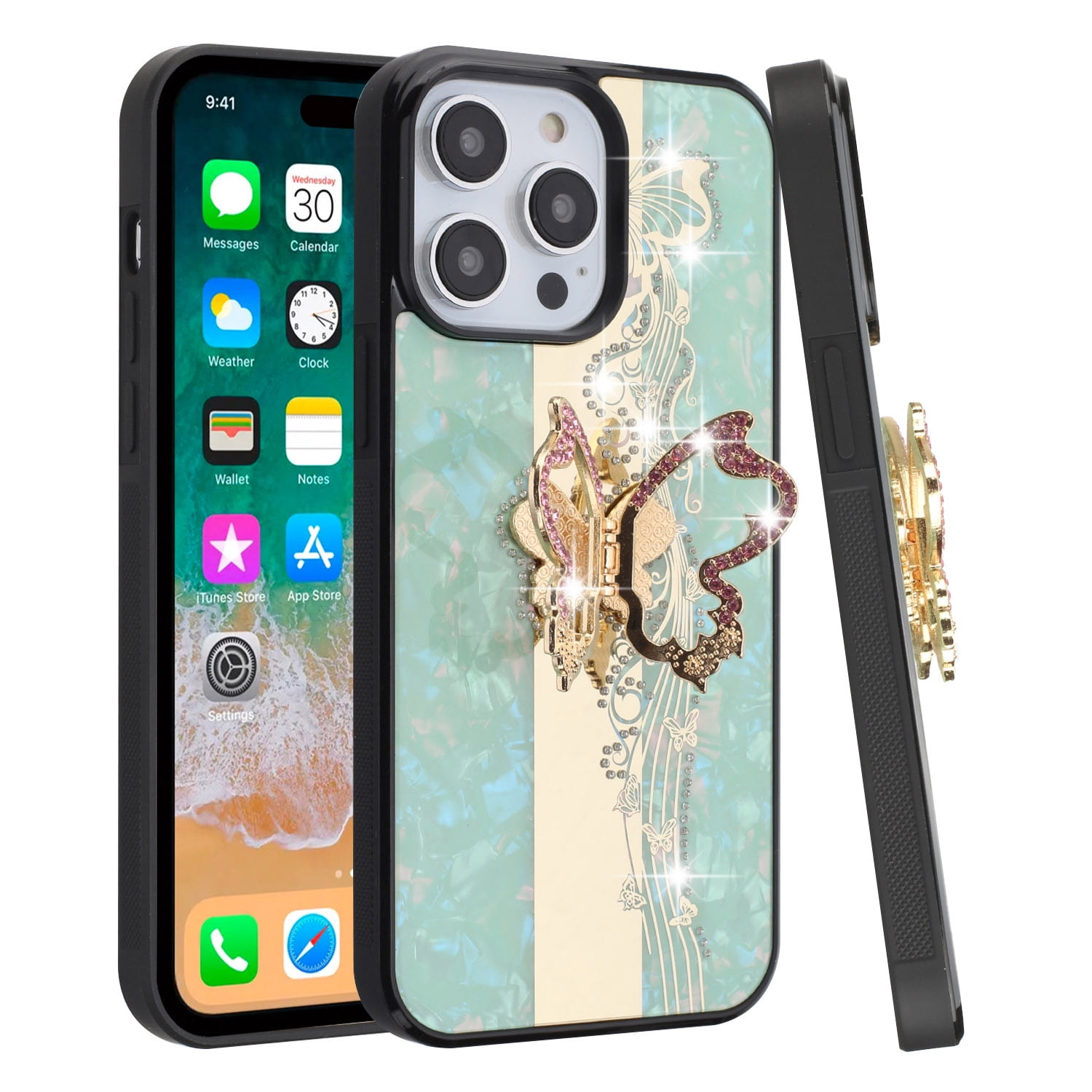 ★OFF-WHITE★IPHONE 13 PRO MAX CASE WITH CONTRASTING LOGO★ For Apple iPhone 13 Pro Max Diamond Bling Sparkly 3D