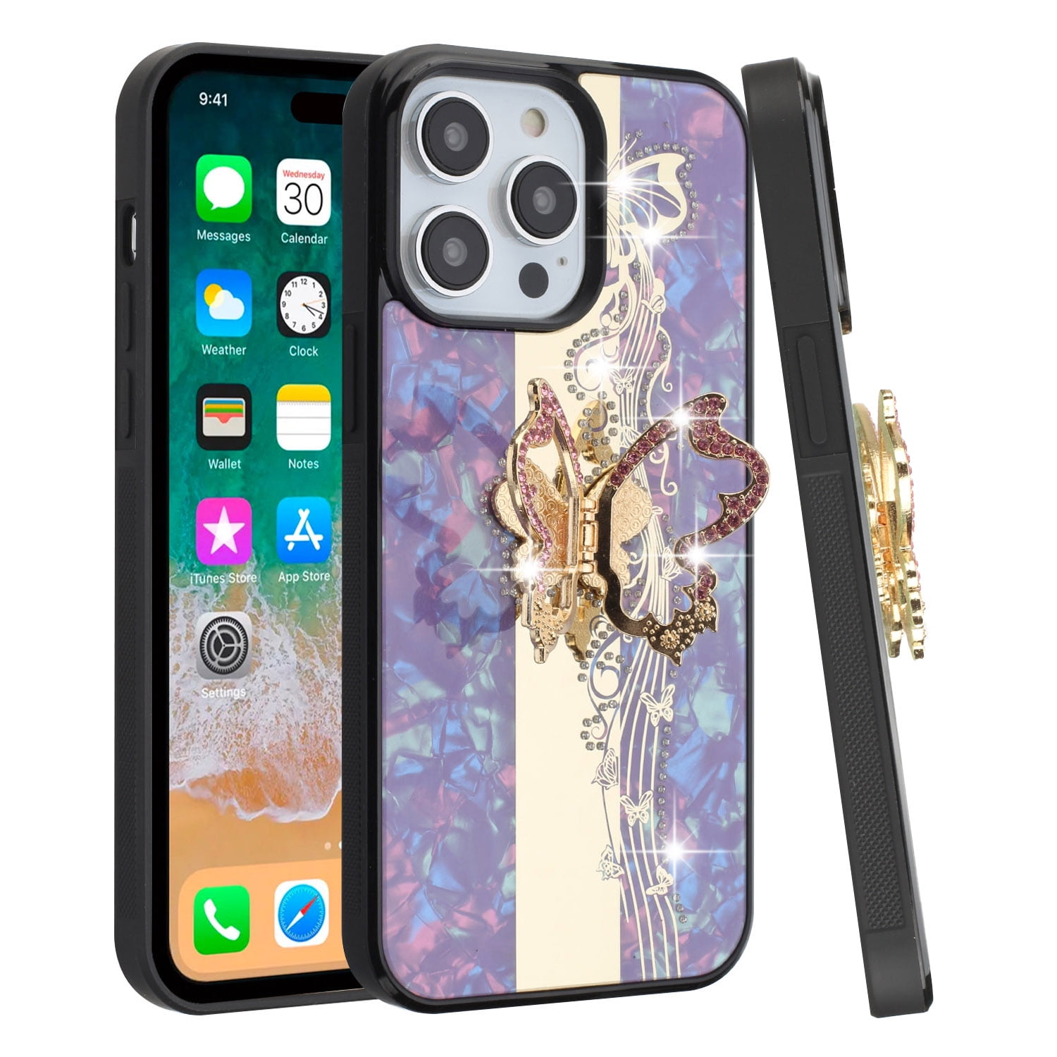 For Apple iPhone 13 Pro Max Diamond Bling Sparkly 3D