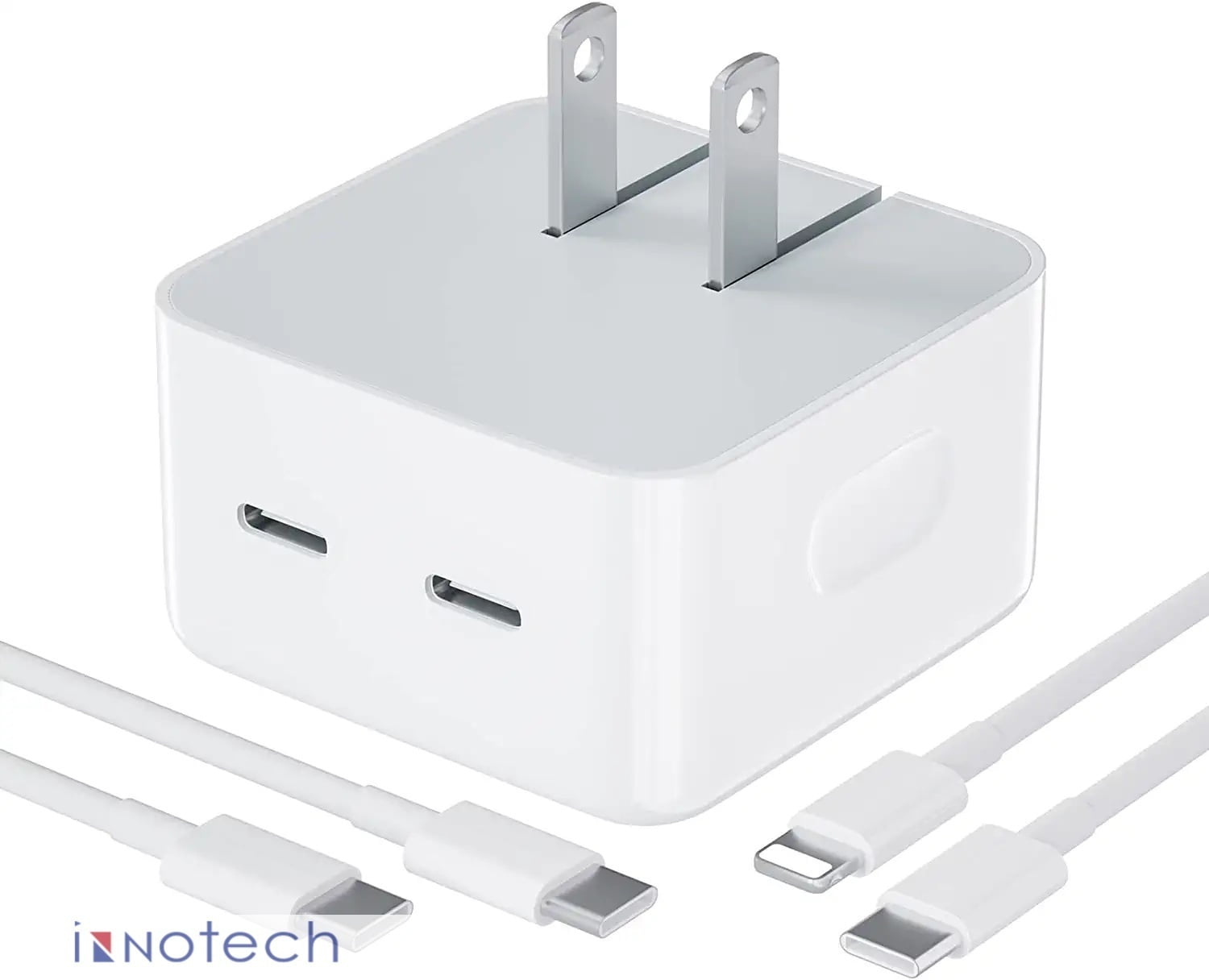 For Apple iPhone 14/13/12 series Fast Charger,35W Dual USB-C Port Compact  Power Adapter,Dual Type C Port Cell Phone Wall Charger+Dual USB-C to USB-C/  with 1 m Lightning Cable 