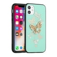 thumbnail image 1 of For Apple iPhone 14 (6.1") 3D Diamond Bling Sparkly Glitter Ornaments Engraving Hybrid Armor Metal Fashion Cover ,Xpm Phone Case [ Teal Garden Butterflies ], 1 of 7