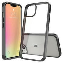 For Apple iPhone 14 (6.1") Hybrid Transparent Clear Acrylic Back Hard PC & Soft TPU Protective Bumper Extra Shock-Absorb Case Cover fit iPhone 14 - Black