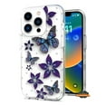 thumbnail image 1 of For Apple iPhone 14 (6.1") Hybrid Trendy Image Patterns Design Transparent Hard Back Shockproof TPU Rubber Phone Case Cover by Xpression - Butterflies, 1 of 8