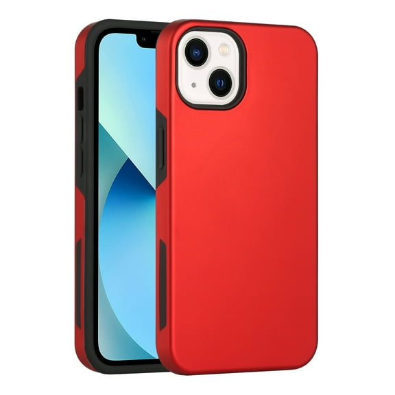 For Apple iPhone 14 6.1 inch Impact Dual Layer Protective Shockproof Hybrid Case Cover Red