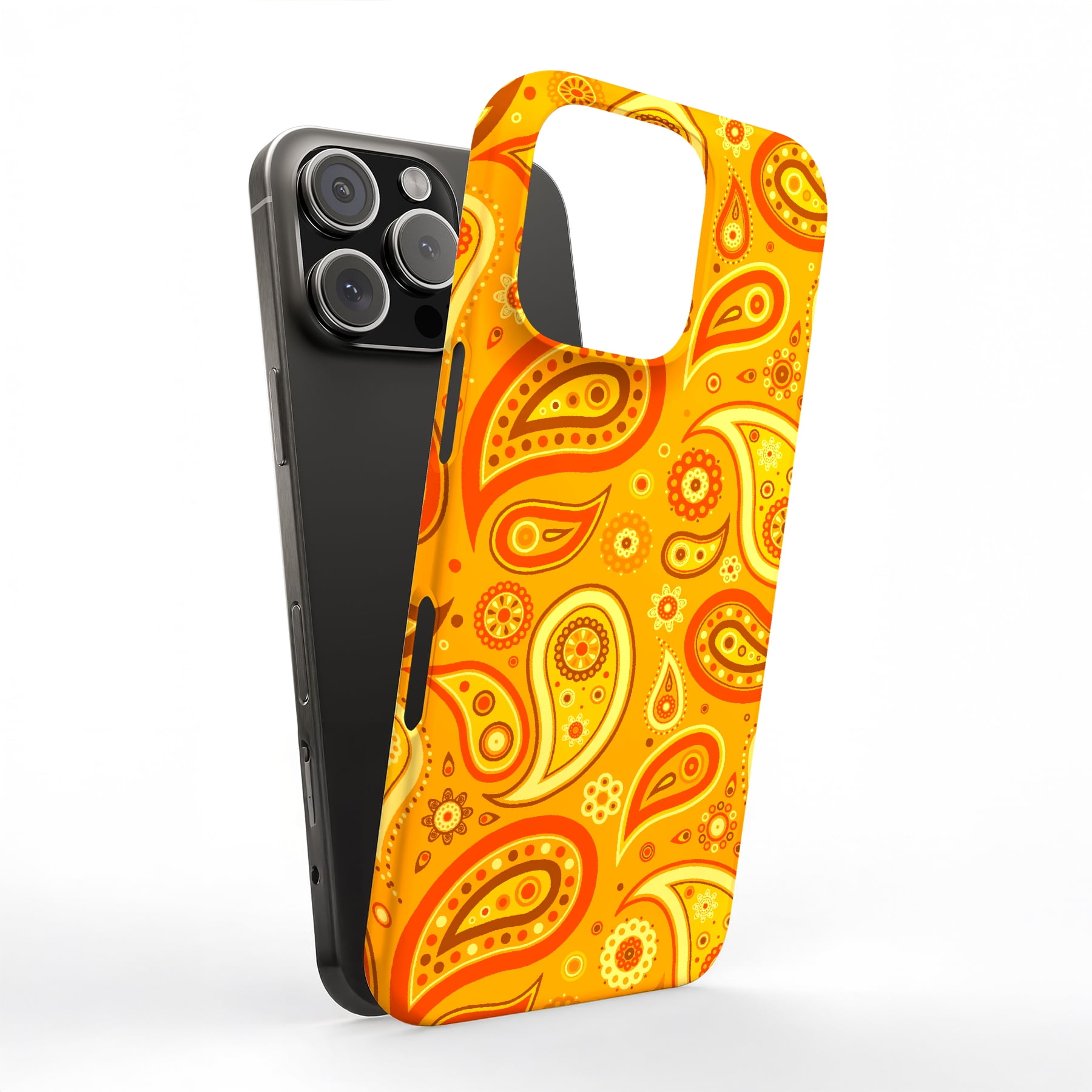 For Apple iPhone 14, Hard Shell Case, Yellow Bandana Print, USA ...