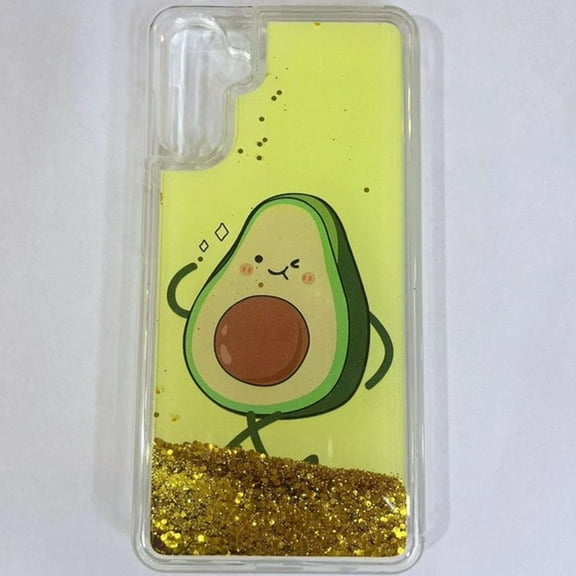 For Apple iPhone 14 Max (6.7") Quicksand Glitter Design Colorful Waterfall Liquid Floating Sparkle Bling Rubber Hard Phone Case Cover by Xpression - Avocado