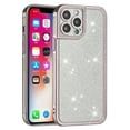 thumbnail image 1 of For Apple iPhone 14 Plus (6.7") Luxury Chromed Edge Glitter Star Bling Thick TPU Shiny Bling Protective Frame Cover ,Xpm Phone Case [ Rose Gold ], 1 of 3